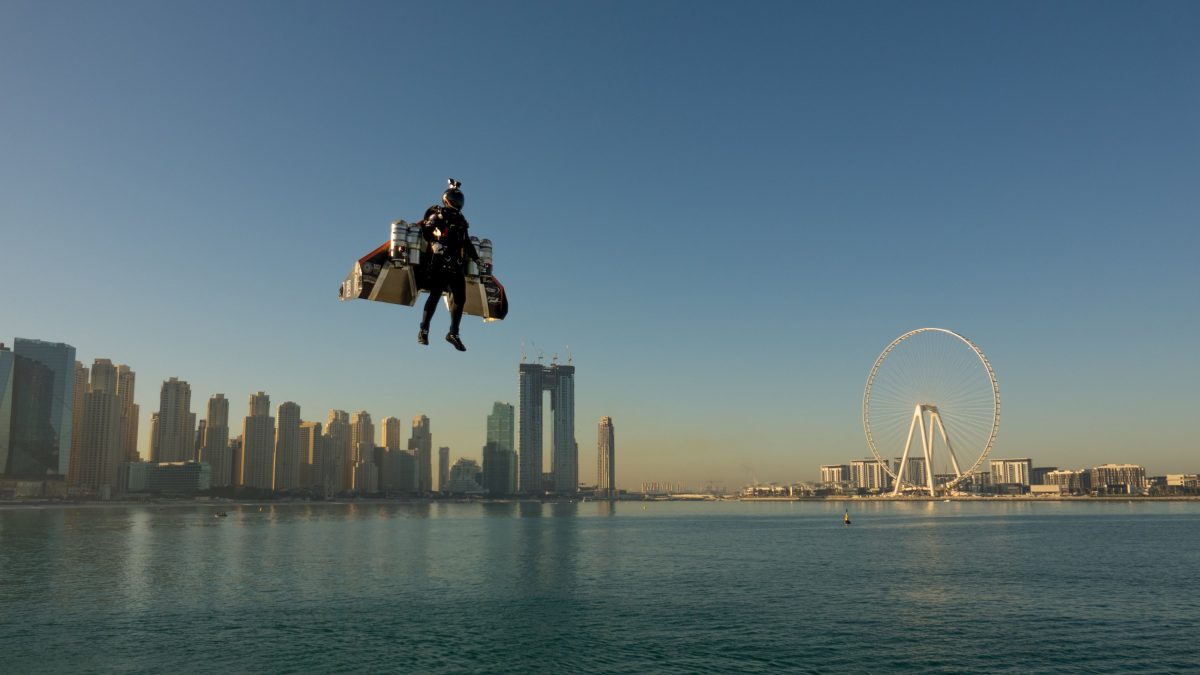 Jet Pack Flying Man Over Dubai 