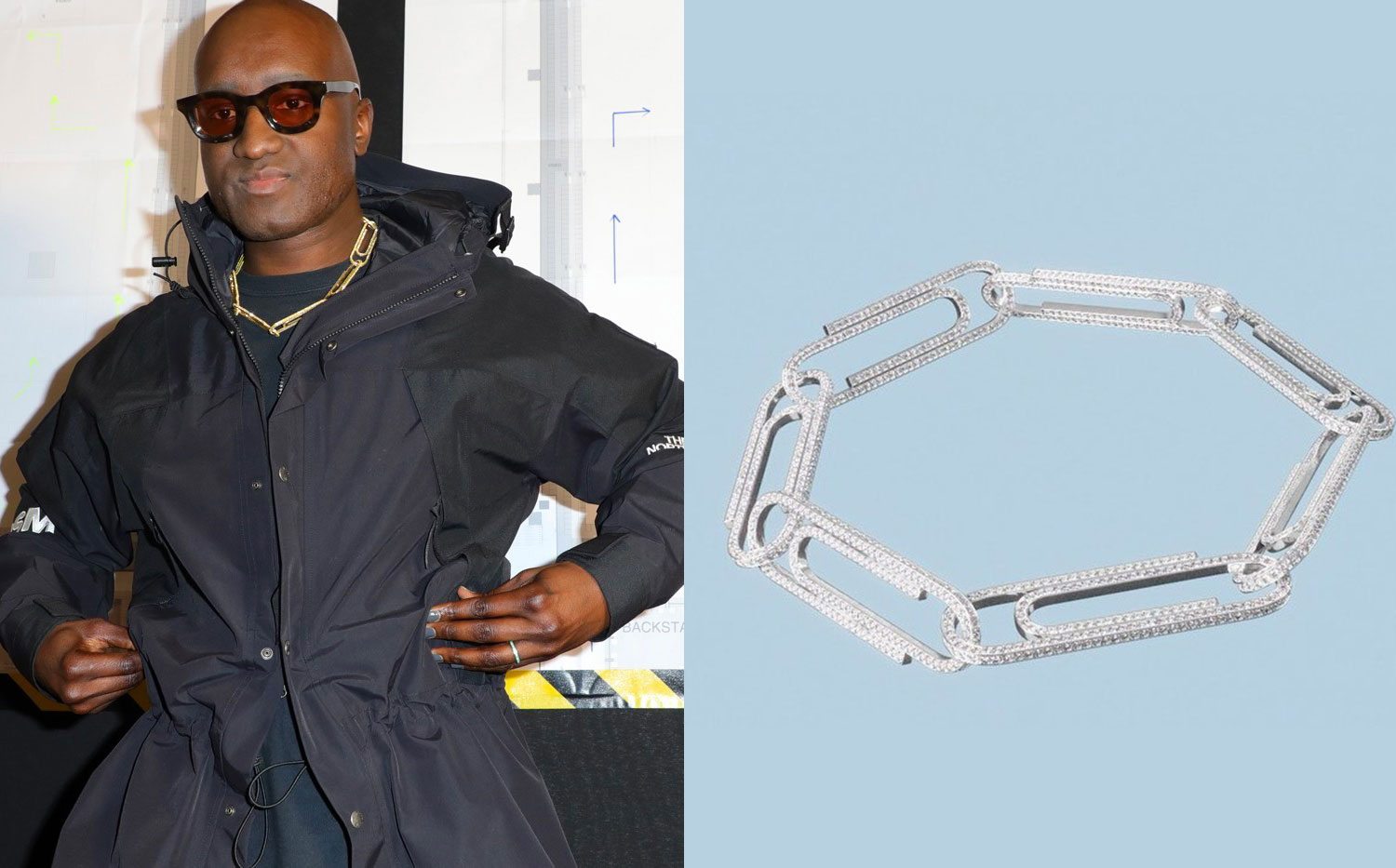 Virgil Abloh and Jacob & Co. create a bejeweled paper clip 'necklace