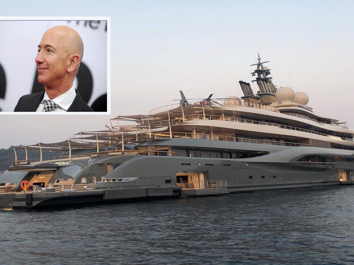 jeff bezos yacht compared to cruise ship