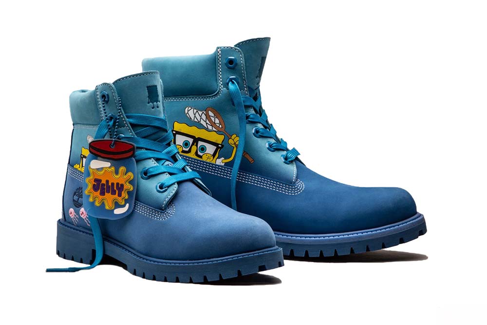 blue and yellow timberland boots