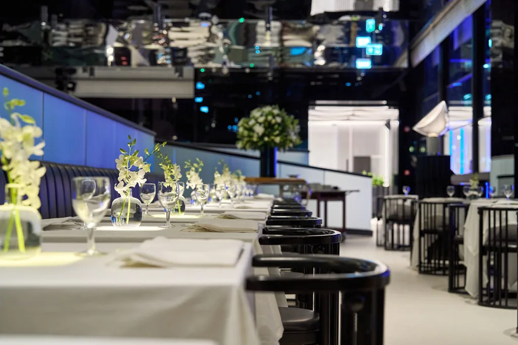 Interior of Mr Chow Dubai empty without people