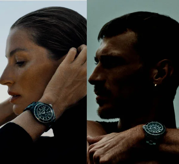 Gisele Bündchen and Clément Chabernaud front CHANEL’s new J12 campaign